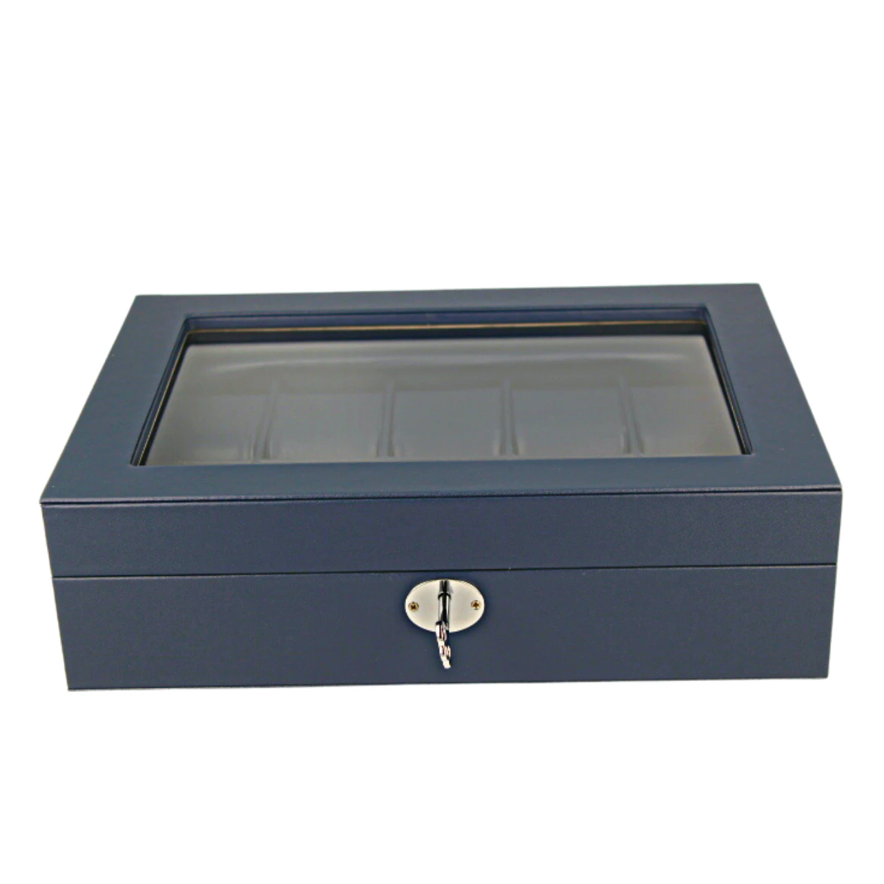 Orbit Navy Blue Leather Personalised Luxury Watch Box For 10 Watches OW202 - Image 8