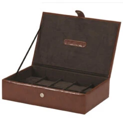 Mele And Co Rhys 10 Piece Watch Box Bonded Leather In Brown 1570