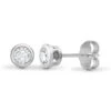 18ct White Gold 10pts Rub Over Diamond Stud Earrings P702E18-014-010