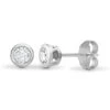 18ct White Gold 20pts Rub Over Diamond Stud Earrings P702E18-014-020