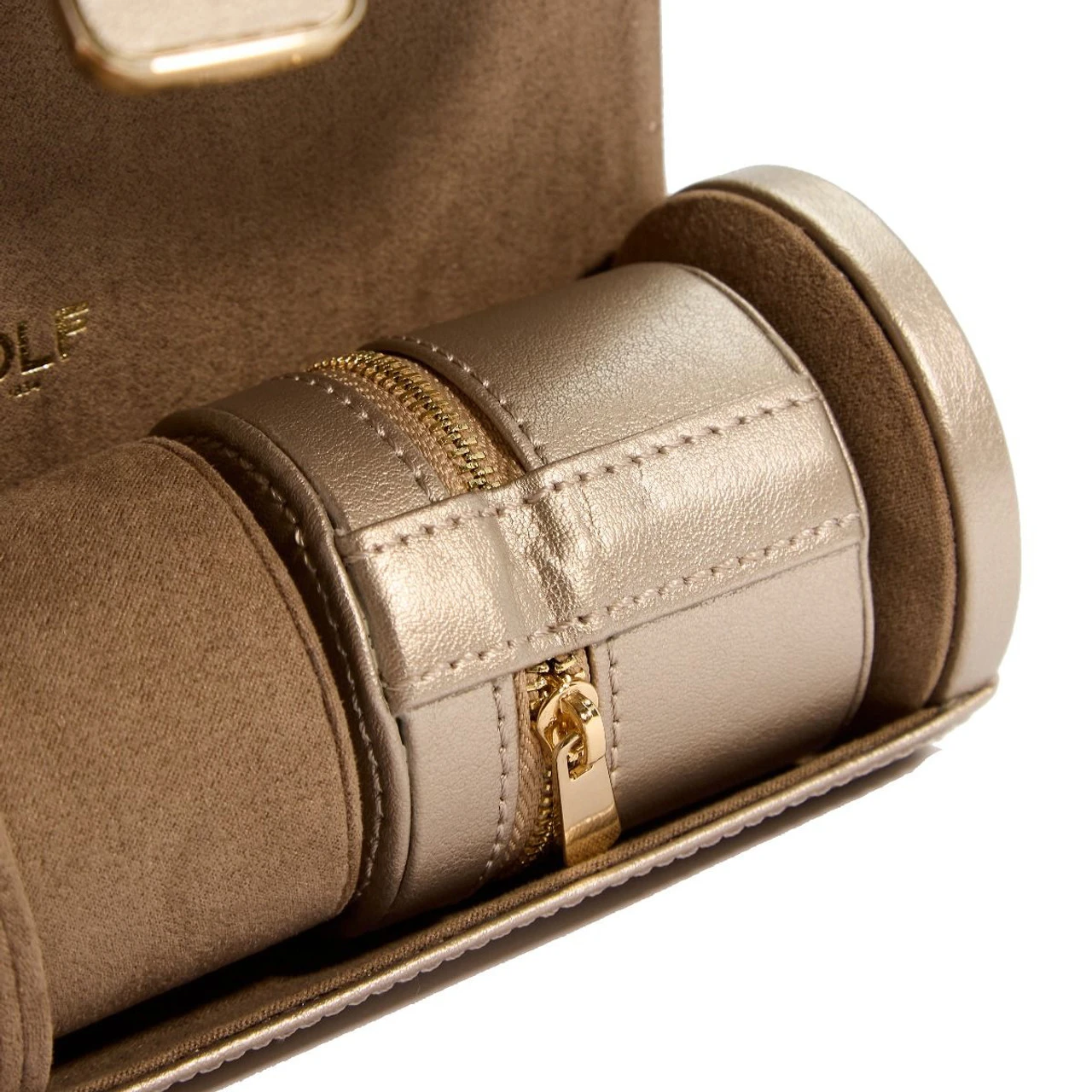 Wolf Palermo Double Watch Roll With Jewellery Case In Pewter 213978 - Image 7