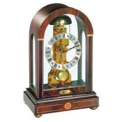Hermle Mechanical Skeleton Walnut Mantel Clock With 14 Day Power Reserve 22712-030791
