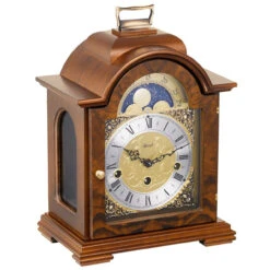 Hermle 8-Day Westminster Chime Movement Walnut Finish Table Clock 22864-030340