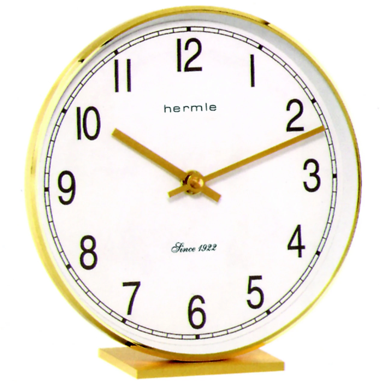 Hermle Quartz Crystal Glass Brass Table Clock 22986-002100