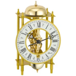 Hermle 14-Day Skeleton Movement Gold Table Clock 23004-000711