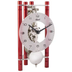 Hermle 8-Day Skeleton Movement Red Clock 23025-360721