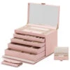 Wolf Caroline Extra Large Rose Quartz Jewellery Case 329515