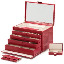 Wolf Caroline Extra Large Red Jewellery Case 329572
