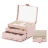 Wolf Caroline Medium Rose Quartz Jewellery Case 329715