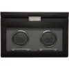 WOLF Viceroy Black Double Watch Winder With 3 Piece Storage 456202