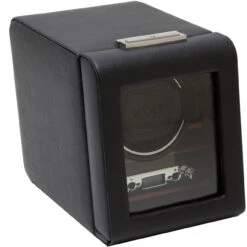 WOLF Roadstar Single Black With Aged Wood Watch Winder 457056