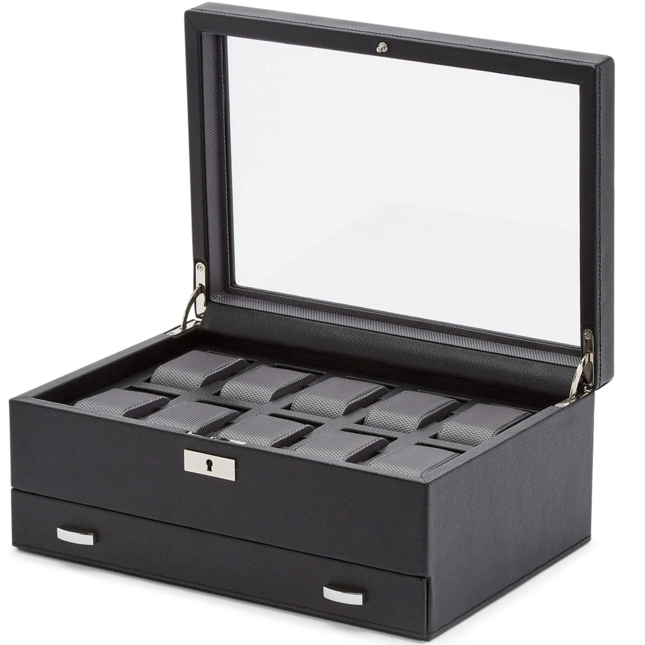 WOLF Viceroy 10 Piece Black Watch Box With Storage 466202 - Image 3