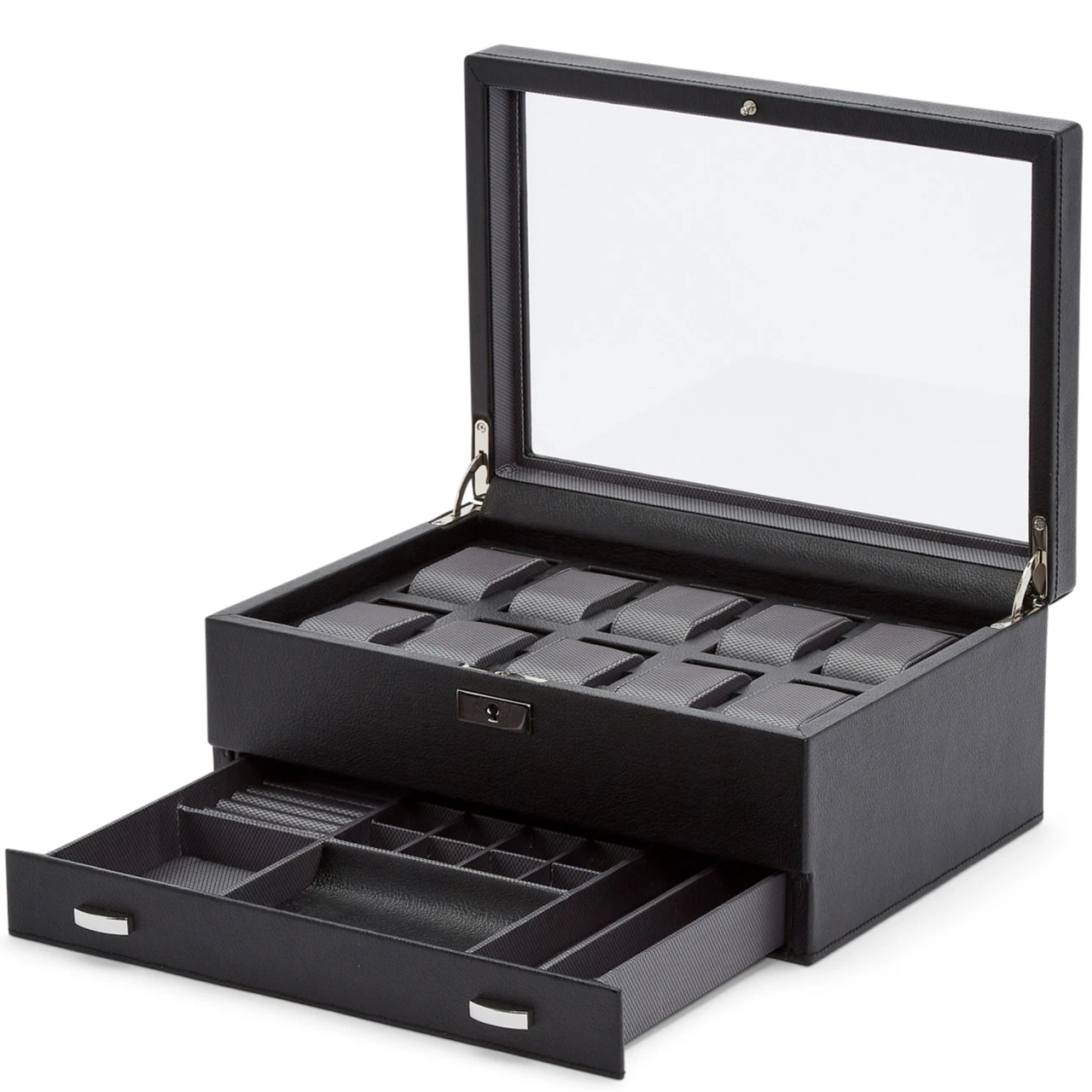 WOLF Viceroy 10 Piece Black Watch Box With Storage 466202 - Image 4