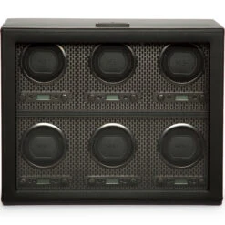 WOLF Axis Collection Powder Coat 6 Piece Watch Winder 469603