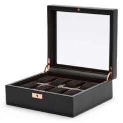 Wolf Axis 8 Piece Copper Plated Vegan Leather Watch Box 488016