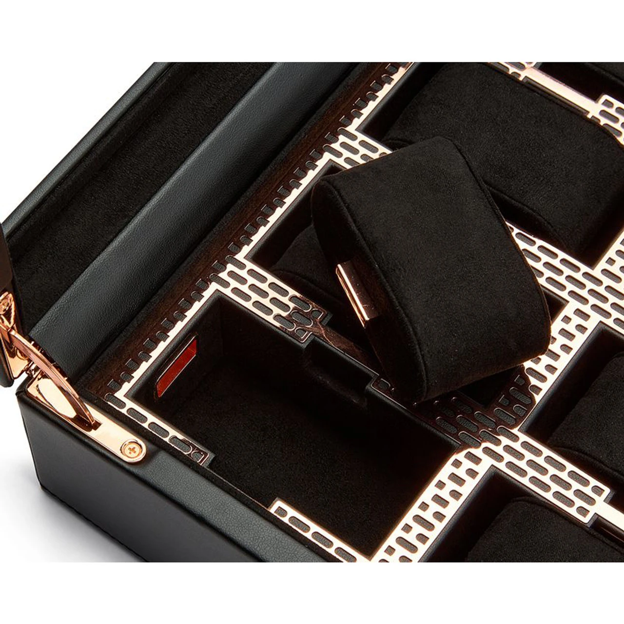 Wolf Axis 8 Piece Copper Plated Vegan Leather Watch Box 488016 - Image 7