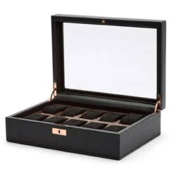Wolf Axis 10 Piece Copper Plated Vegan Leather Watch Box 488116