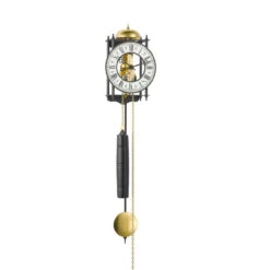 Hermle Mechanical Skeleton Wrought Iron Black Wall Clock With Pendulum 70974-000711