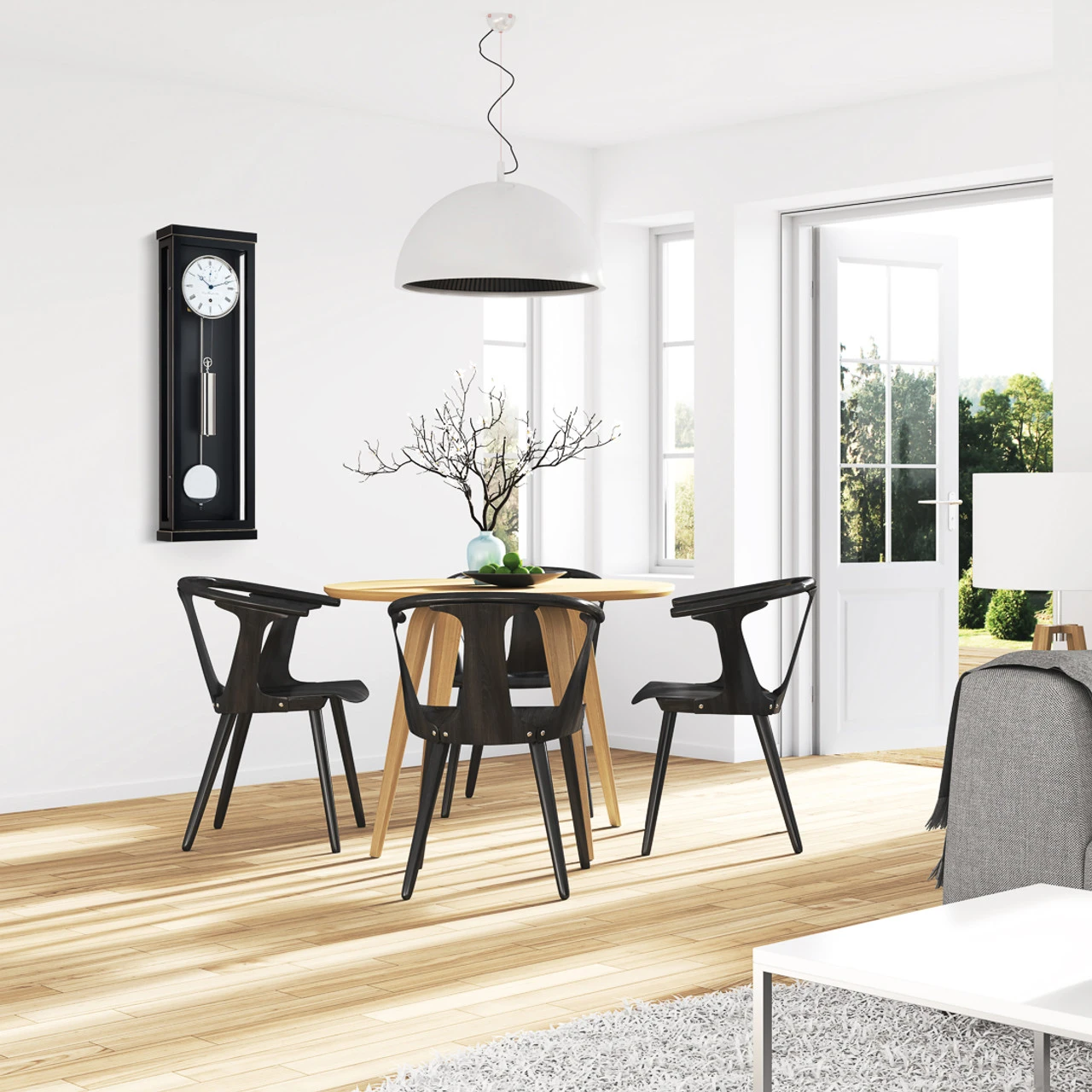 Hermle Mechanical Regulator 31 Day Ice Beech Pendulum Wall Clock 70996-T30761 - Image 2