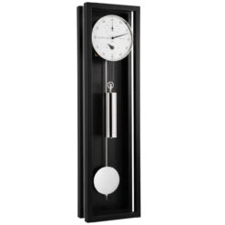 Hermle Mechanical Precision Movement 31 Days Power Reserve Black With White Dial Long Case Wall Clock 71006-740761