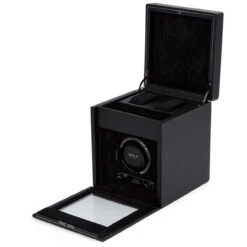 Wolf British Racing Single Watch Winder With Storage In Black 792102