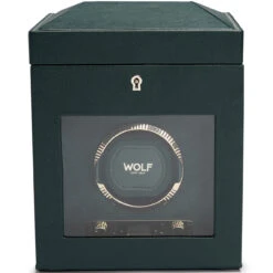 WOLF British Racing Green Single Watch Winder With Storage 792141