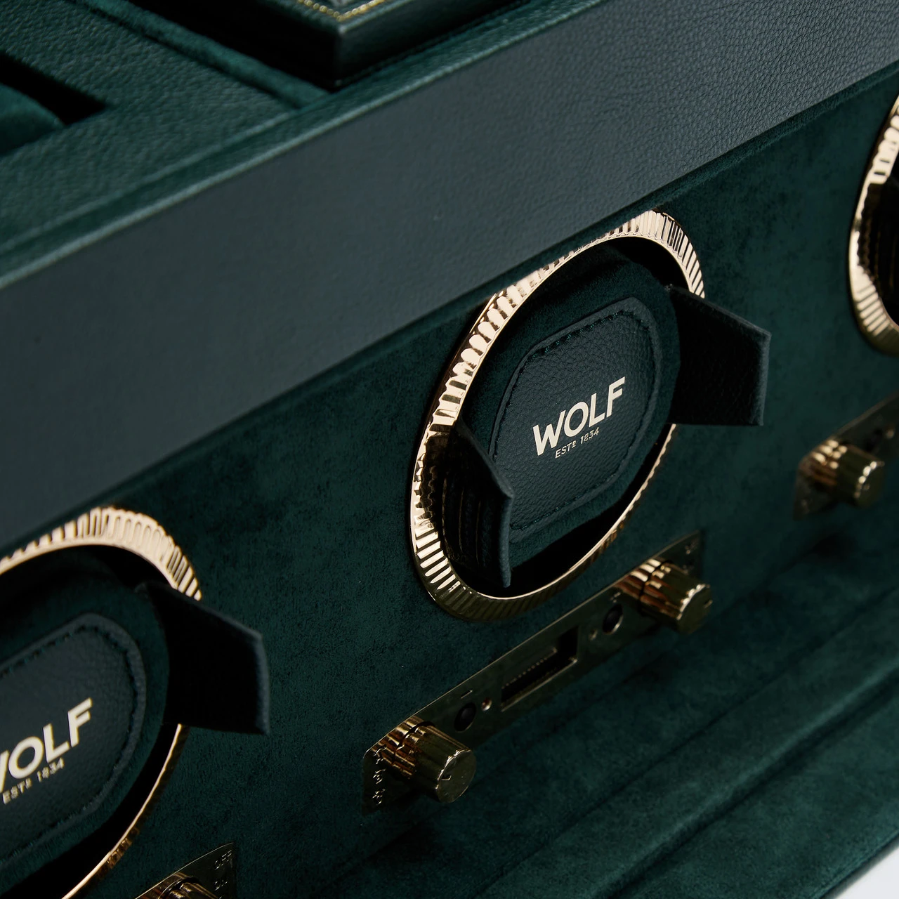 WOLF British Racing Green Triple Watch Winder With Storage 792341 - Image 5