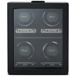 Wolf British Racing 4 Piece Watch Winder In Black 793002