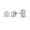 9ct White Gold 15pts Rub Over Stud Earrings P702E9-002-015