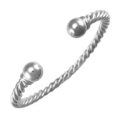 925 Sterling Silver Twisted Torque 18cm Bangle P702014A