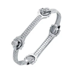 925 Silver Cubic Zirconia Set Spanner And Socket 18cm Bracelet P702062