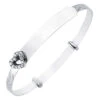 925 Sterling Silver Cubic Zirconia Set Heart Diamond Cut ID Expanding Baby Children Bangle P702006