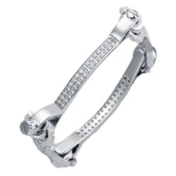 925 Sterling Silver Cubic Zirconia Set Spanner And Socket Bracelet Baby Children Bangle P702018