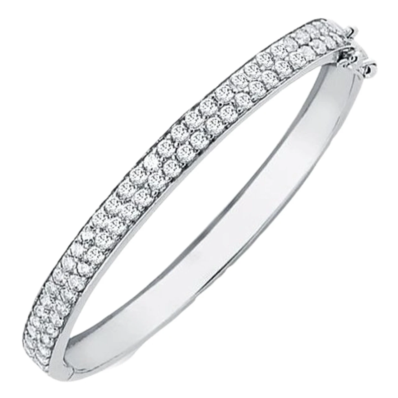 925 Sterling Silver Double Row Eternity Baby Children Bangle P702020