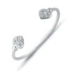 925 Sterling Silver Cubic Zirconia Set Heart Torque Baby Children Bangle P702026