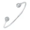 925 Sterling Silver Cubic Zirconia Set Torque Baby Children Bangle P702027