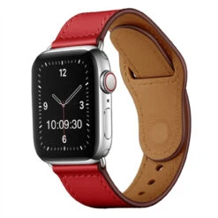 Apple Watch Classic Premium Leather Strap In Red APL908