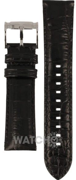 Armani Replacement Watch Strap For AR2411 Black Genuine Leather With Free Connecting Pins