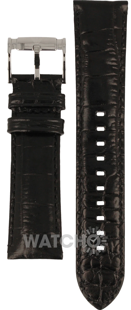 Armani Replacement Watch Strap For AR2411 Black Genuine Leather With Free Connecting Pins