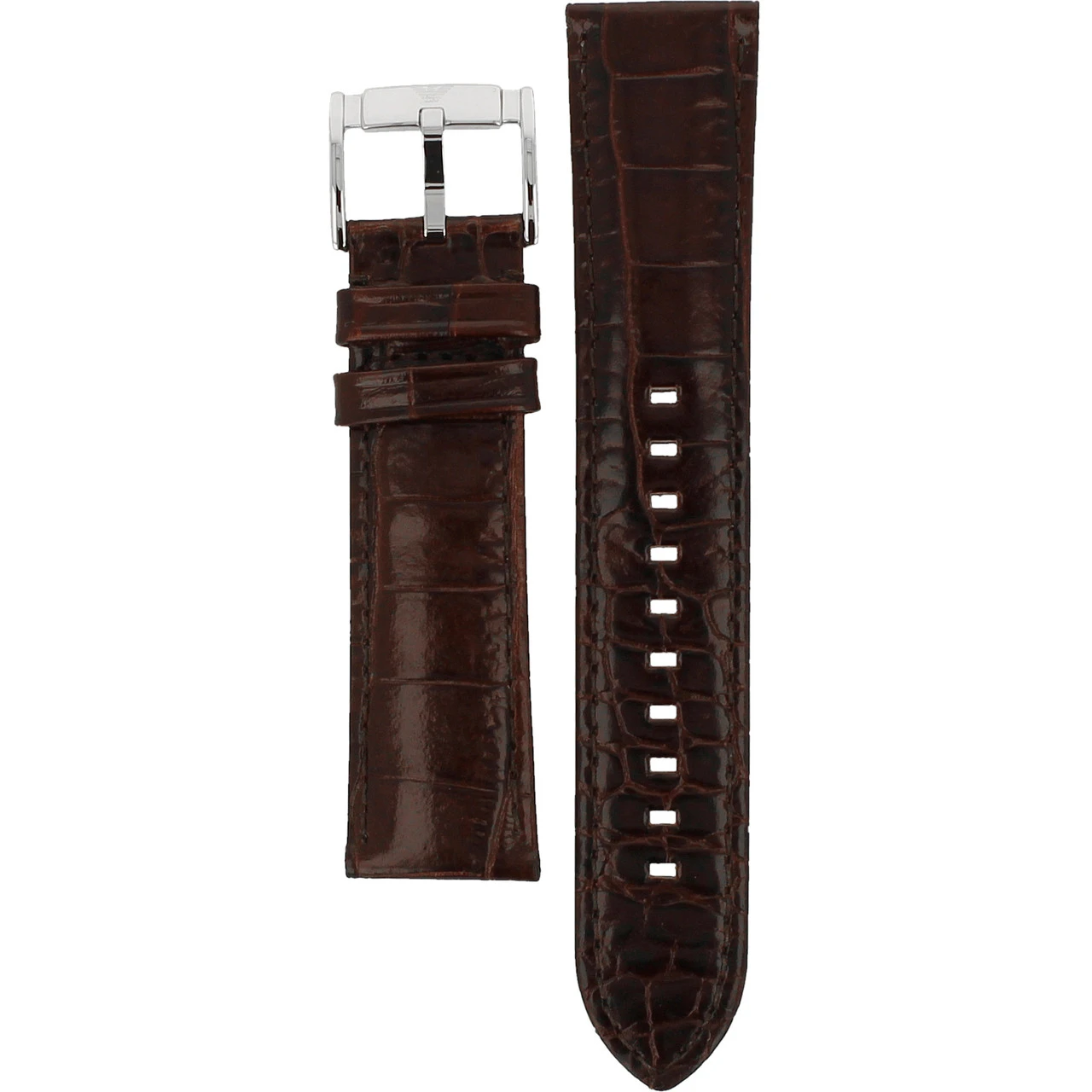 Armani Replacement Watch Strap Brown Leather For AR2427 With Free Connecting Pins - Image 3
