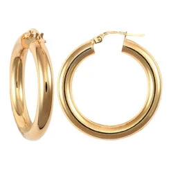 9ct Yellow Gold Polished Round-Tube 27mm Creole Hoops P702-181