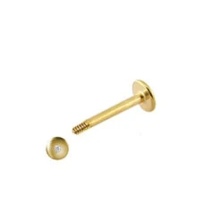 9ct Yellow 12mm CZ Labret Lip Stud P702125