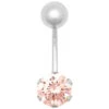 9ct White Gold Pink Cubic Zirconia Belly Bar P702132