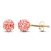 9ct Yellow Gold Pink Tinted Sparkling Crystal Set 6mm Ball Stud Earrings P702E9-216