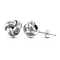 9ct White Gold Knot Stud Earrings P702E9-239