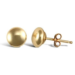 9ct Yellow Gold Polished 6mm Domed Ball Stud Earrings P702E9-308