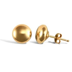9ct Yellow Gold Polished 7mm Domed Ball Stud Earrings P702E9-309