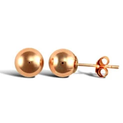 9ct Rose Gold Polished 6mm Ball Stud Earrings P702E9-316