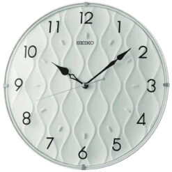 Seiko White Wave Pattern Wall Clock QXA794W
