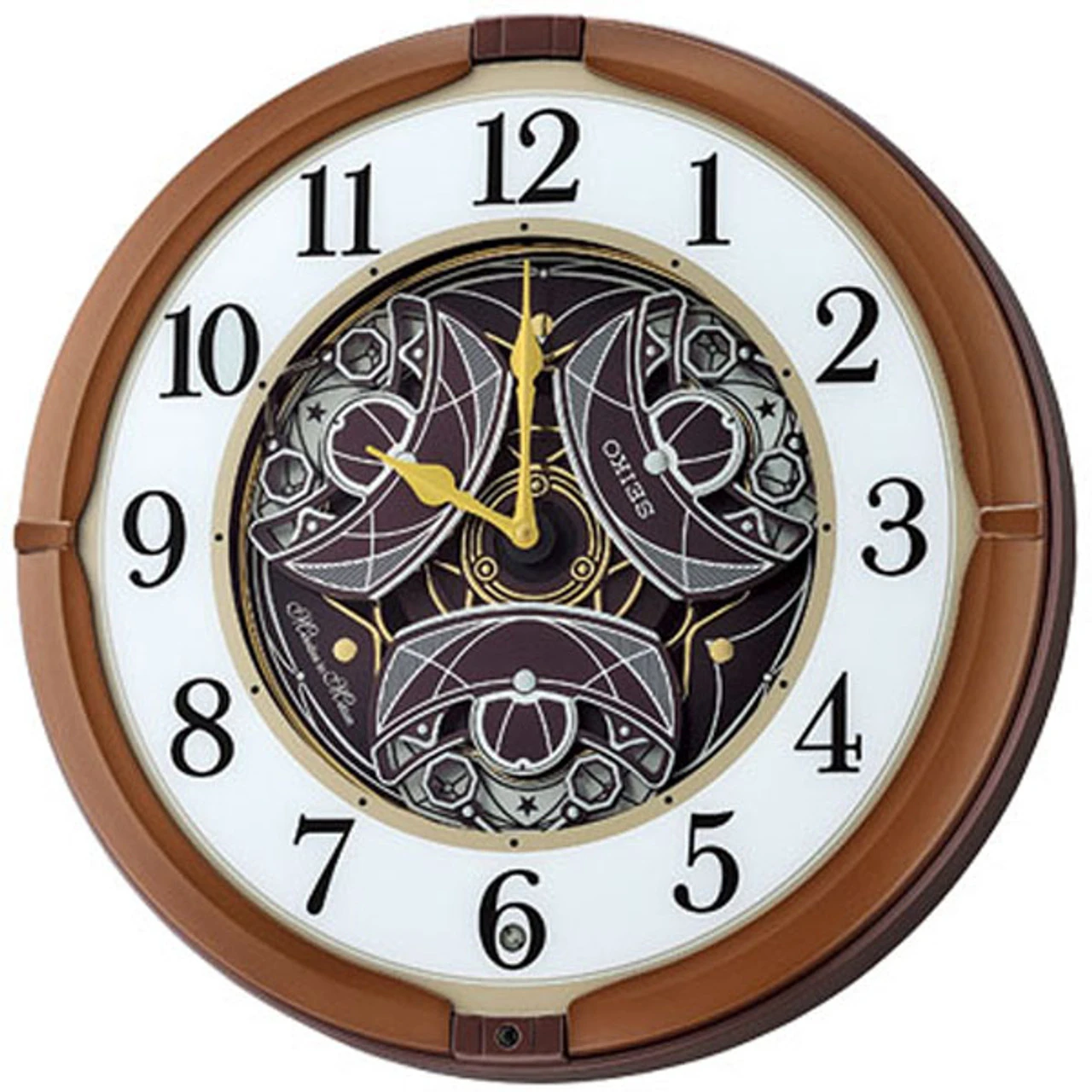 Seiko Metallic Brown Melody In Motion Musical Wall Clock QXM380B - Image 2